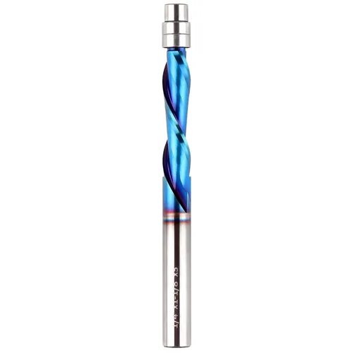 Broca de enrutador de corte descendente en espiral, brocas de carburo sólido de 1/4 pulgadas, vástago en espiral con nanorevestimiento de EANOSIC
