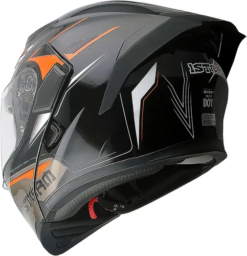 Miniatura 7 de 1Storm Casco modular de cara completa para motocicleta con doble visera abatible y protector solar: HB89 Flecha Azul