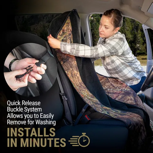 Miniatura 6 de Season Guard Mossy Oak Camo Funda Protectora de Toalla para Asiento de Automóvil; Ideal para Después de Entrenamientos de Gimnasio, Perros, Niños