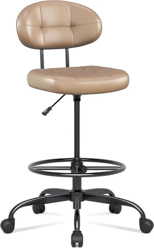 Miniatura 16 de Misolant Silla de Dibujo, Silla de Oficina Alta sin Brazos con Anillo Reposapiés para Escritorio de Pie, Pequeña Silla Ejecutiva de Computadora
