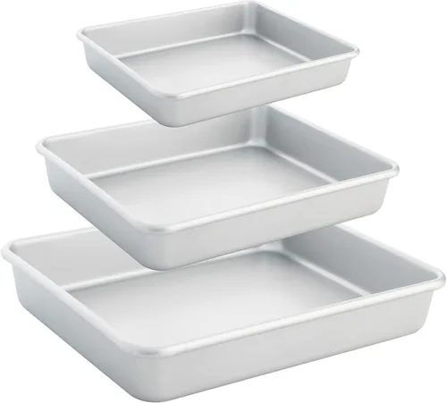 Miniatura 10 de Molde rectangular para tartas, juego de moldes profundos para hornear antiadherentes, 9/11/13 pulgadas, bandeja para hornear de grosor resistente