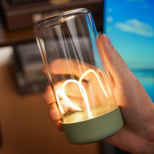 Miniatura 10 de AUGE LIGHT Mini lámpara de mesa minimalista, lámpara de mesa recargable, lámpara de mesa portátil, lámparas de escritorio para oficina en casa, luz