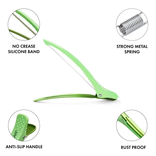 Miniatura 3 de Framar Paquete de 10 pinzas para el cabello sin arrugas de neón – Pinzas profesionales para peluquería de peluquería, pinzas para peinar el cabello