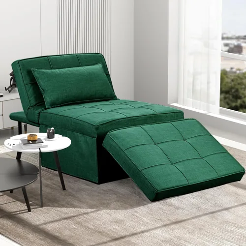 Miniatura 11 de Sofá cama plegable y multifuncional 4 en 1: otomana, cama para invitados moderna con silla reclinable ajustable para habitación pequeña o apartamento