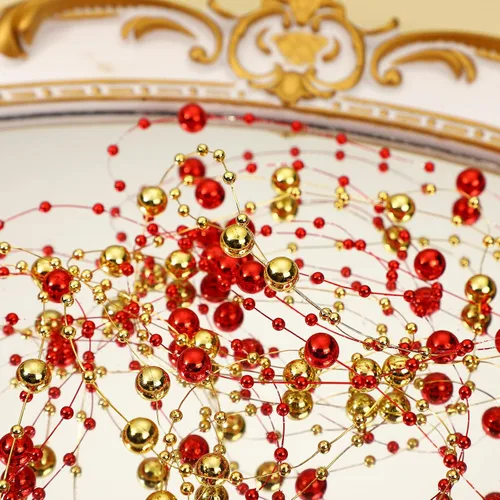 Miniatura 7 de Hicarer Cadena de perlas de 157 pies con 24 cuerdas para velas flotantes, perlas de imitación como relleno de jarrón, ideal para bodas, fiestas