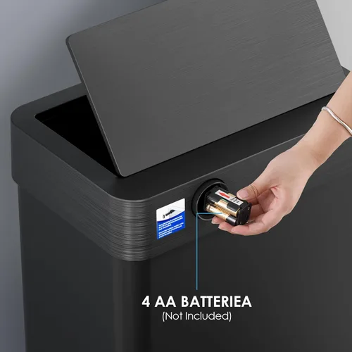 Miniatura 6 de TLSUNNY Cubo de basura automático sin contacto con sensor de movimiento de 13.2 galones, contenedor inteligente de acero inoxidable cepillado