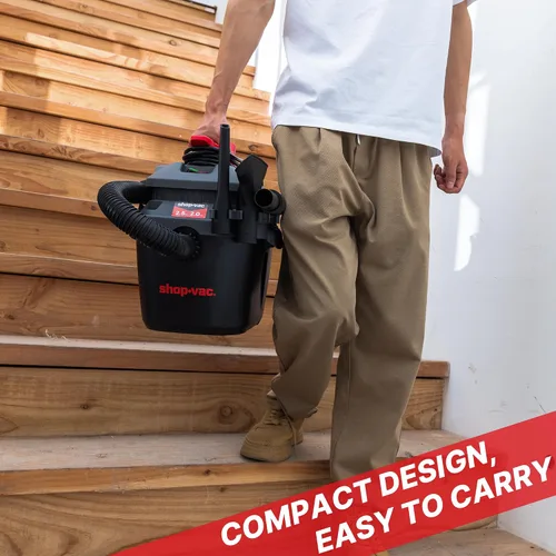 Miniatura 6 de Shop-Vac 2.5 galones 2.0 HP máximo húmedo seco aspiradora con soplador, Shopvac portátil de montaje en pared con cable de 10 pies, manguera de 1.25