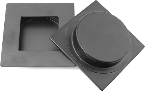 Miniatura 5 de 2 tiradores negros para puerta corrediza de armario, manijas de gabinete de cocina empotradas, mango cuadrado para puertas correderas, cajones