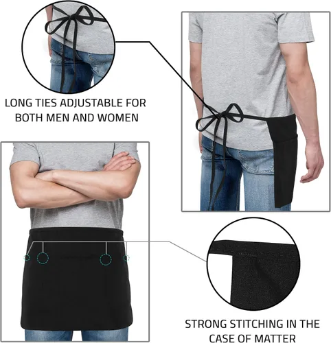 Miniatura 4 de Utopia Wear Waist Apron, Server Short Apron for Men Women, Kitchen, Restaurant Unisex Apron