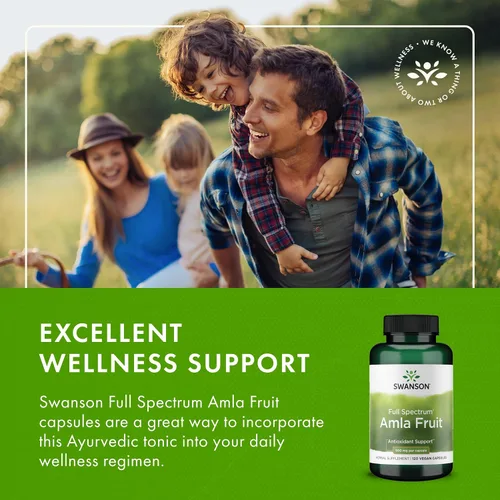 Miniatura 6 de Swanson Full Spectrum Amla Fruit (grosella espinosa india) - Suplemento herbario ayurvédico que promueve la vitalidad y el apoyo energético, lleno