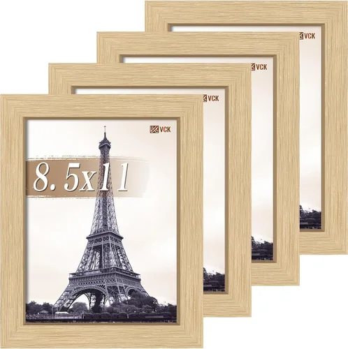 Miniatura 48 de VCK Portarretratos de 5 x 7 pulgadas, color negro, paquete de 4 portarretratos de madera de calidad de galería, borde ancho de 1.1 pulgadas