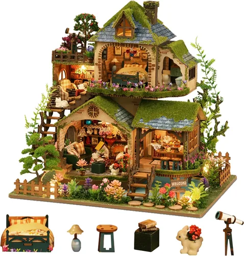 Miniatura 11 de YSWOOD WORLD Kit de casa en miniatura, kit en miniatura, kit de casa de muñecas para adultos y adolescentes, kit de mini casa para cumpleaños