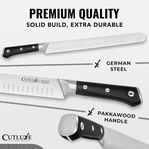 Miniatura 2 de Cutluxe Juego de Cuchillos para Barbacoa – Cuchillo de pechuga de 12" y varilla de afilado de 10", juego de cuchillos de carnicero para cortar carne