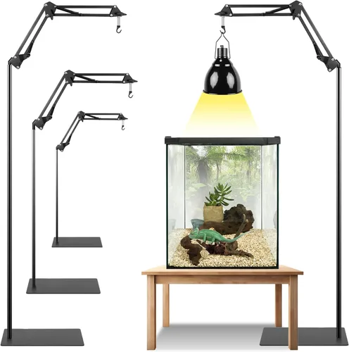 Miniatura 10 de BETAZOOER Soporte de Lámpara de Reptil Ajustable Soporte de Luz de Piso de 15-31 Pulgadas Soporte de Lámpara Colgante de Metal para Terrario