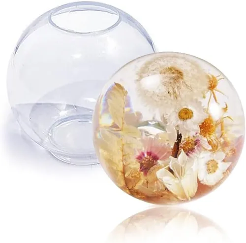 BIGEBO Moldes de resina de esfera grande de 4 pulgadas, molde de silicona en forma de bola, diseño de una sola pieza, moldes de resina epoxi 3D para