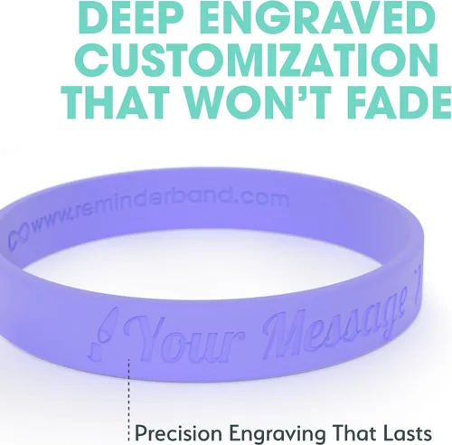 Miniatura 42 de Reminderband - Pulsera clásica de silicona 100% personalizada – Pulsera de goma de silicona personalizada – Personalizable, eventos, regalos, apoyo