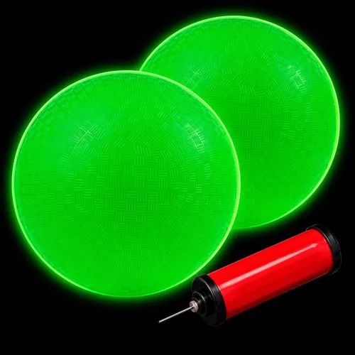 Hiboom Pelotas de juguete que brillan en la oscuridad de 8.5 pulgadas para patio de recreo, bolas rebotantes con bomba para niños y adultos, parque
