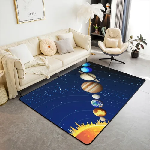 Miniatura 21 de Erosebridal Alfombra de área con tema Groovy de los 70 para sala de estar y dormitorio, alfombra retro con símbolo de paz antideslizante, alfombra