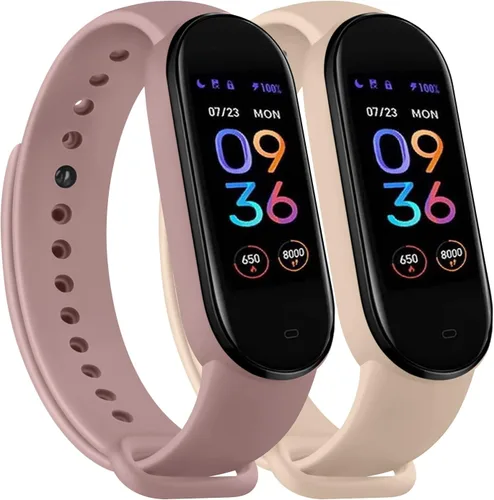 Miniatura 13 de Wanme Bandas para Amazfit Band 5 correas de repuesto para mujeres y hombres, paquete de 2 correas deportivas de silicona compatibles con Amazfit