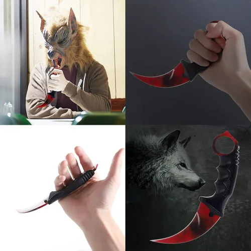 Miniatura 2 de TOPOINT Cuchillo Karambit, cuchillo de hoja fija de acero inoxidable con funda y cuchillo de cordón CS-GO para caza, campamento y supervivencia