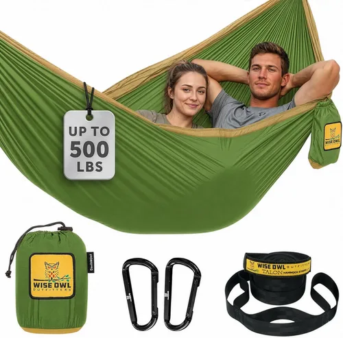 Miniatura 9 de Wise Owl Outfitters Hamaca de camping – Hamaca portátil de 500 libras con correas de árbol – viajes, mochileros, senderismo, equipo de campamento al