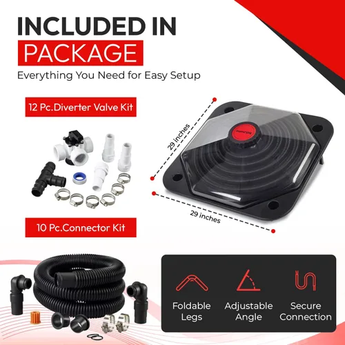 Miniatura 3 de Cúpula solar para calentador de piscina – SunCOIL negro para piscinas sobre el suelo e Intex – Kit de conexión gratuita y válvula desviadora