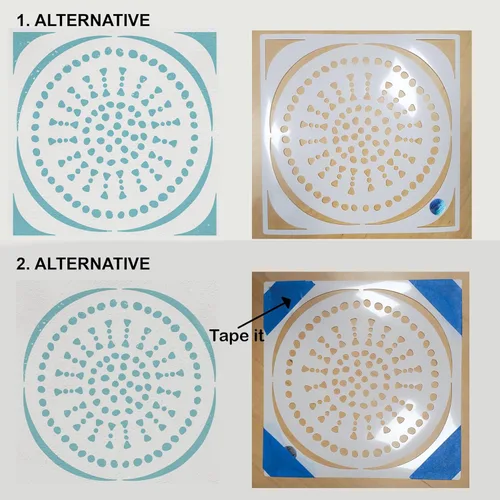 Miniatura 5 de 2 piezas plantillas de pintura para azulejos de 12" x 12" para paredes y pisos - Reutilizables - Plantillas para pintura - Plantilla para decoración