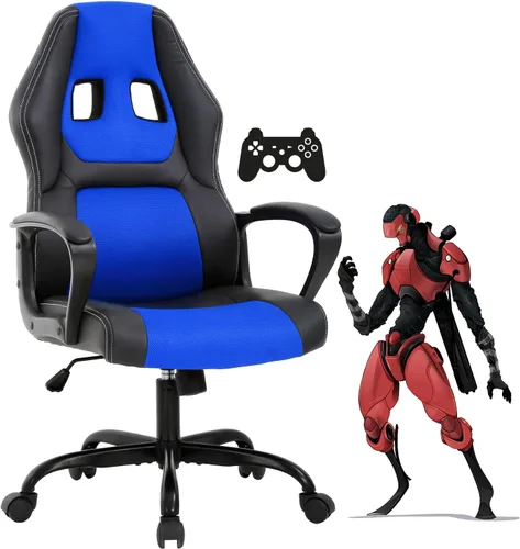Miniatura 11 de Silla gamer para computadora PC, silla de oficina para adultos, adolescentes y niños, silla ergonómica de piel sintética con soporte lumbar