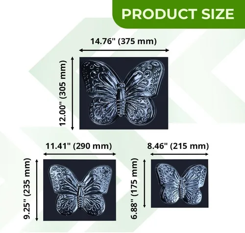 Miniatura 3 de 3 moldes de piedra de mariposa para escalonar, pavimento de bricolaje - Fundición Pathmaker Garden Pathmate Pavement Prefabricado Hormigón Moldes