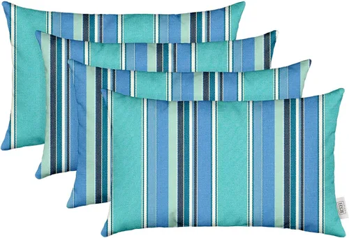 Miniatura 15 de RSH DECOR: Sunbrella - Juego de 4 almohadas lumbares, 20 x 12 pulgadas, tela de rendimiento resistente al agua y a la decoloración, fundas