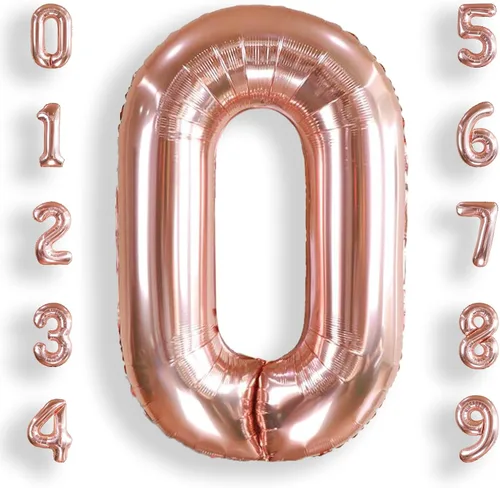 Miniatura 49 de AULE Globos grandes de 40 pulgadas con números 0 azules, globos grandes de números de aluminio, decoraciones de fiesta de cumpleaños de helio