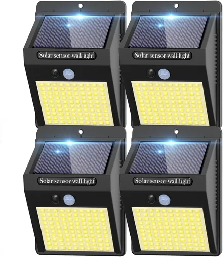 Miniatura 8 de 2 paquetes de luces solares para exteriores con sensor de movimiento - 3 modos/100 LED, luces solares de seguridad inalámbricas, resistentes al agua