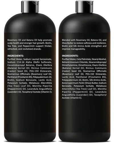Miniatura 7 de INFINA ESSENTIALS Champú y Acondicionador con Aceite de Romero 16 fl oz cada uno con Aceite de Batana Fórmula Sin Sulfatos, Hidratante