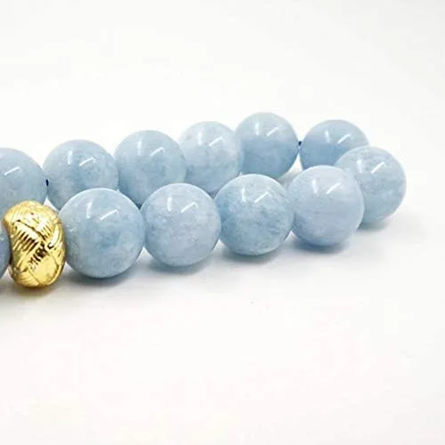 Miniatura 2 de ALBASHAN Pulsera Tasbih de piedra aguamarina natural para hombre, regalo islámico especial para musulmanes 33, 45, 66, 99, cuentas de oración