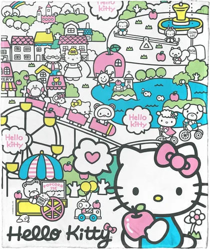 Miniatura 18 de Northwest Hello Kitty - Manta de seda táctil, 50 x 60 pulgadas, amigos de la playa