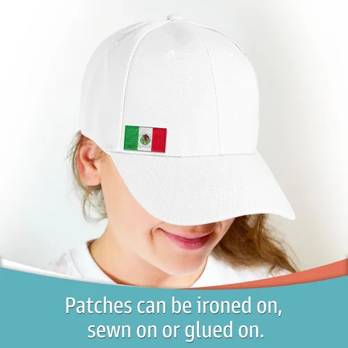 Miniatura 2 de Laughing Lizards Parche pequeño de México (paquete de 5), paquete de 5 parches para planchar con la bandera del país mexicano, ideal para sombreros