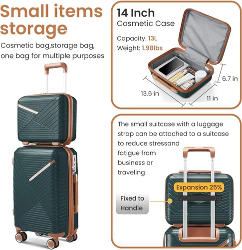 Miniatura 48 de Merax Equipaje, maleta extensible rígida con ruedas giratorias ligeras, Negro -, 40/48/52