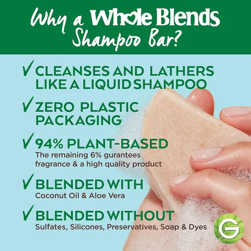 Miniatura 3 de Garnier Whole Blends - Barra de champú hidratante para cabello normal, coco y aloe vera, 2 onzas, 1 unidad (el embalaje puede variar)