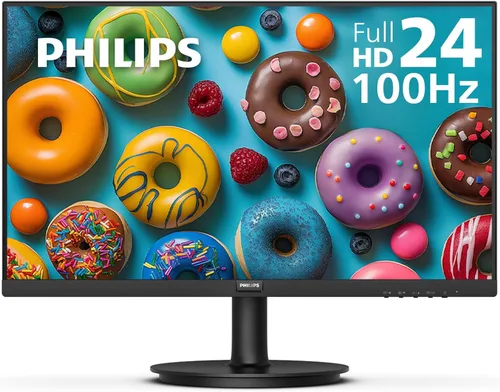 Philips Nuevo Monitor Full HD (1920 x 1080) de 24 pulgadas sin marco, 100Hz, VESA, HDMI x1, Puerto VGA x1, Cuidado de los ojos, Garantía de