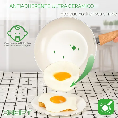 Miniatura 4 de ONGIFT Juego de 23 piezas de ollas y sartenes antiadherentes, juegos de utensilios de cocina, con sartén, cacerola, sartén de saltear, juego