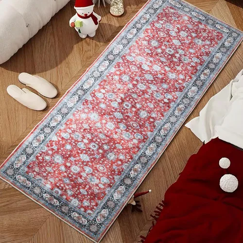 Miniatura 3 de Rugcomf Alfombra de pasillo de 2 x 6 pies, lavable, bohemio, suave, antideslizante, no desprende pelusa, lana sintética, estilo vintage para cocina