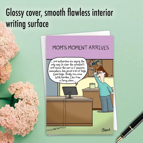 Miniatura 3 de NobleWorks – Tarjeta de felicitación para el día de la madre – humor de cómics de dibujos animados, tarjeta divertida con sobre de 5 x 7 – Momento