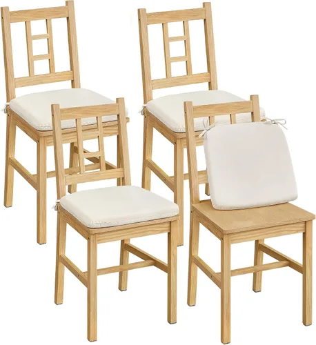 Miniatura 10 de VASAGLE Sillas de comedor de madera, juego de 2, sillas de cocina y comedor, cojín extraíble, respaldo curvo, cada una soporta 264 libras, negro