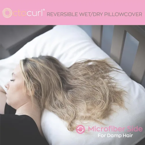 Miniatura 3 de Octocurl Funda de almohada de satén reversible en microfibra absorbente para cabello mojado Más suave que la seda Funda de almohada de satén