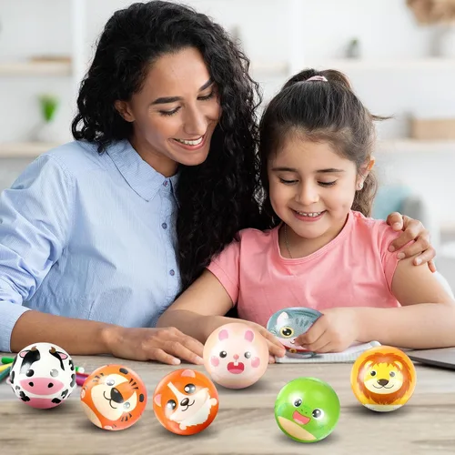 Miniatura 5 de Libima 36 piezas de bolas de estrés de animales, mini bolas de espuma para apretar, juguete para aliviar la ansiedad y el estrés, juguetes
