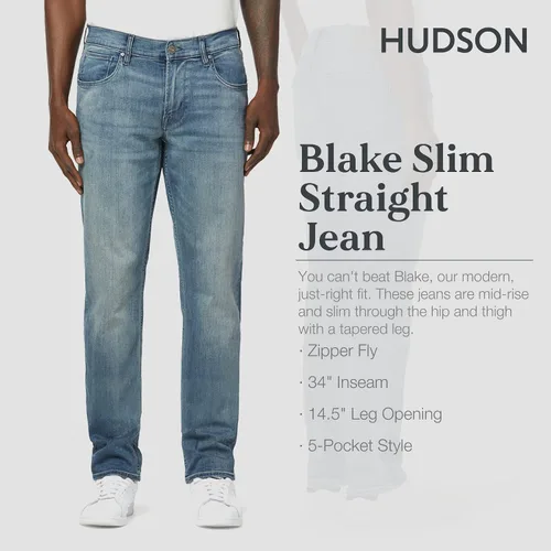 Miniatura 2 de HUDSON Mens Blake Slim Straight Jean Rp