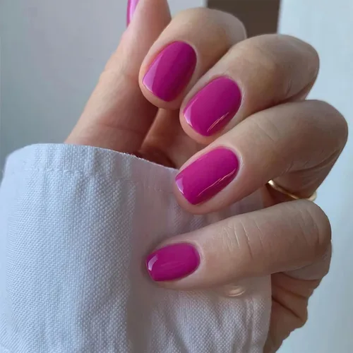 Miniatura 11 de Uñas postizas cuadradas a presión cortas, uñas postizas rosas, uñas postizas acrílicas, diseño brillante de cubierta completa, uñas adhesivas, uñas