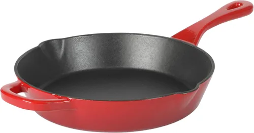 Miniatura 7 de Crock Pot Artisan - Sartén redonda de hierro fundido esmaltado, 12 pulgadas, rojo escarlata