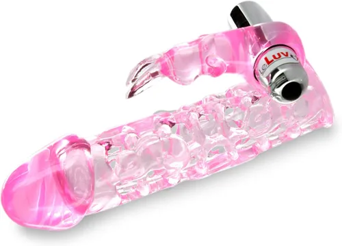 Miniatura 3 de LeLuv Manga para el pene buceador profundo con bala vibratoria clítoris cosquillas texturizado conejo macho o consolador mejora