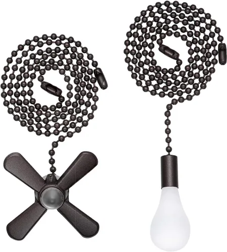 Miniatura 10 de SmoTecQ Extensor de cadena de ventilador de techo ultra largo, incorporado con bombilla de vidrio esmerilado decorativo y cable de ventilador